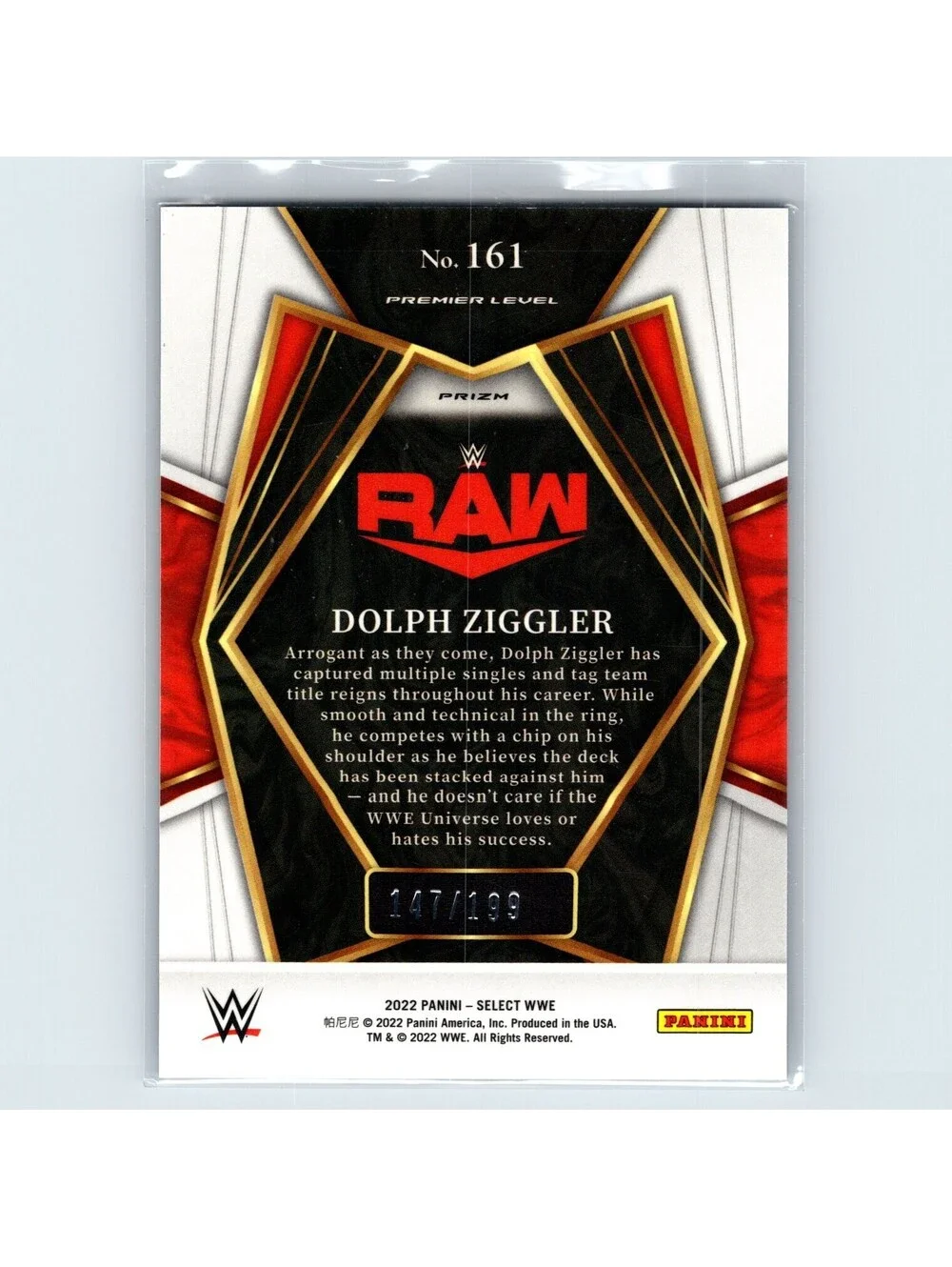 2022 Panini Select WWE Dolph Ziggler #161 Blue Prizm #/199